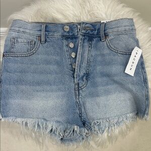 PacSun Light Blue Frayed Jean Shorts